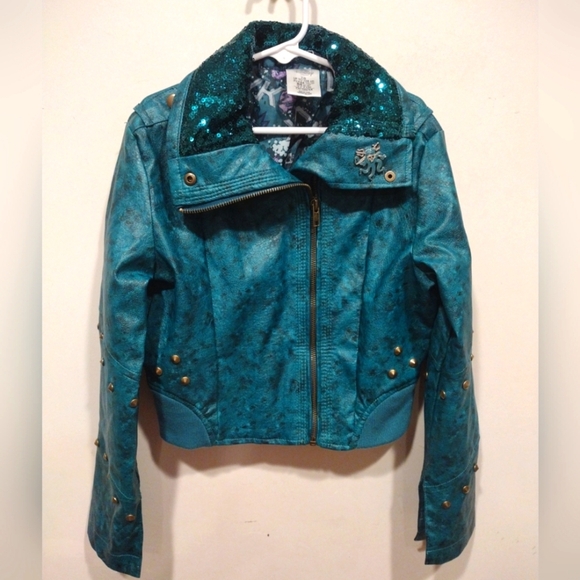 Disney Other - Disney Store Descendants Uma Faux Leather Moto Jacket Girls 7/8 Costume Cosplay
